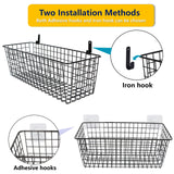3 Set [Extra Large]Hanging Wall Wire Baskets, Farmhouse Food Storage Kitchen Pantry Laundry Closet Garage RV,Black Joben Oligey