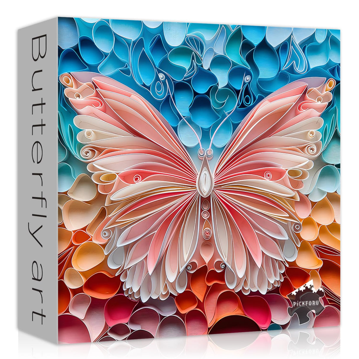 Butterfly Puzzles for Adults 1000 Pieces, Unique Art Jigsaw Puzzle Hard, Colorful Impossible Challenging Puzzles for Adults Paper Cut PICKFORU