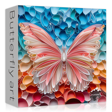 Butterfly Puzzles for Adults 1000 Pieces, Unique Art Jigsaw Puzzle Hard, Colorful Impossible Challenging Puzzles for Adults Paper Cut PICKFORU