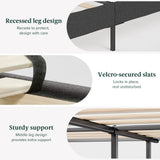 ZINUS King Maya Upholstered Bed Frame with Asymmetric Headboard, Durable Wooden Slats, Sturdy Framework, Noise Free Sleep, No Box Spring Needed, Easy Assembly, Eco Friendly Packaging, Dark Grey ZINUS