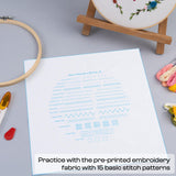 Caydo Embroidery Kit with Water Soluble Embroidery Stabilizer Including 2Pcs Embroidery Hoops, 100 Color Threads, Embroidery Fabric, and Cross Stitch Tool Embroidery Starter Kits for Adults Beginners Caydo