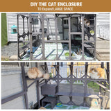 Cat Enclosure Outdoor Catios Indoor Wooden Kitty House Cat Cage with Resting Boxes, Platforms,Waterproof Roof GUTINNEEN