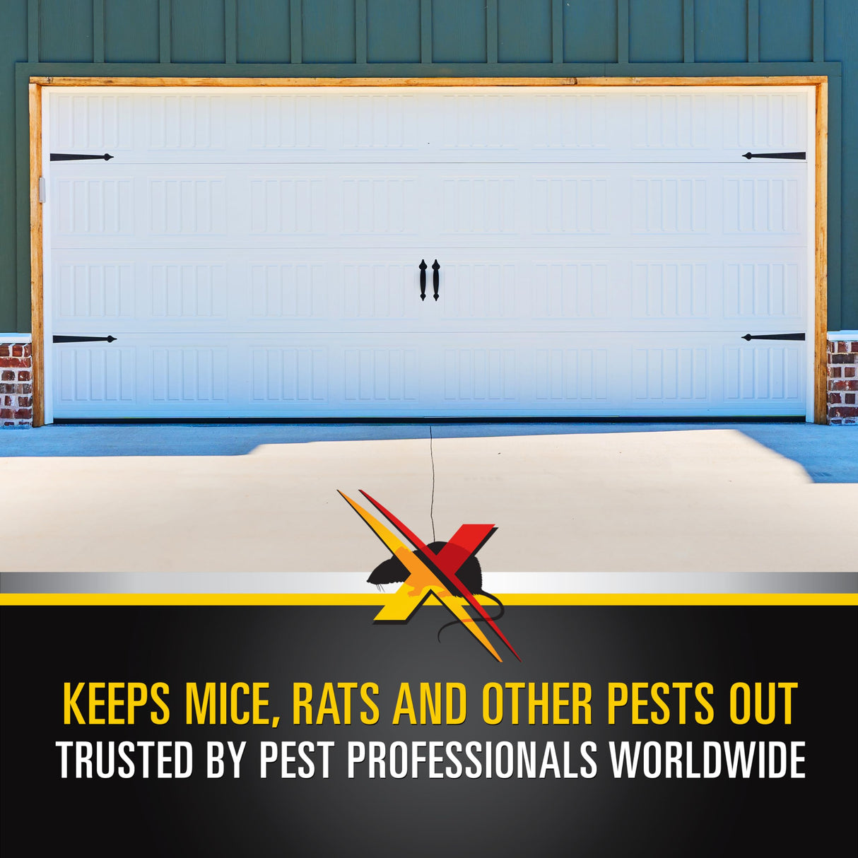 Xcluder X2 Rodent Proof Overhead Sectional Door Seal Kit, 12'3” Wide for 2” Thick Doors, Stops Mice, Rats and Weather, Suitable for Residential or Commercial Property Use Xcluder