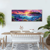 Kaliosy 5D Large Dolphins Diamond Art Kits for Adults, DIY Sunset Ocean Scenery Giant Diamond Painting Full Round Drill Crystal Art - Home & Office Wall Decor 11.81x31.5 inch/30x80cm Kaliosy