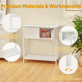 LAQUAL 20-29 Gallon Aquarium Stand with Cabinet, 20 Gallon Long Fish Tank Stand with 31''L * 12''W Tabletop, Double Heavy Metal Stand with Stable Structure, Adjustable Table Feet - White LAQUAL