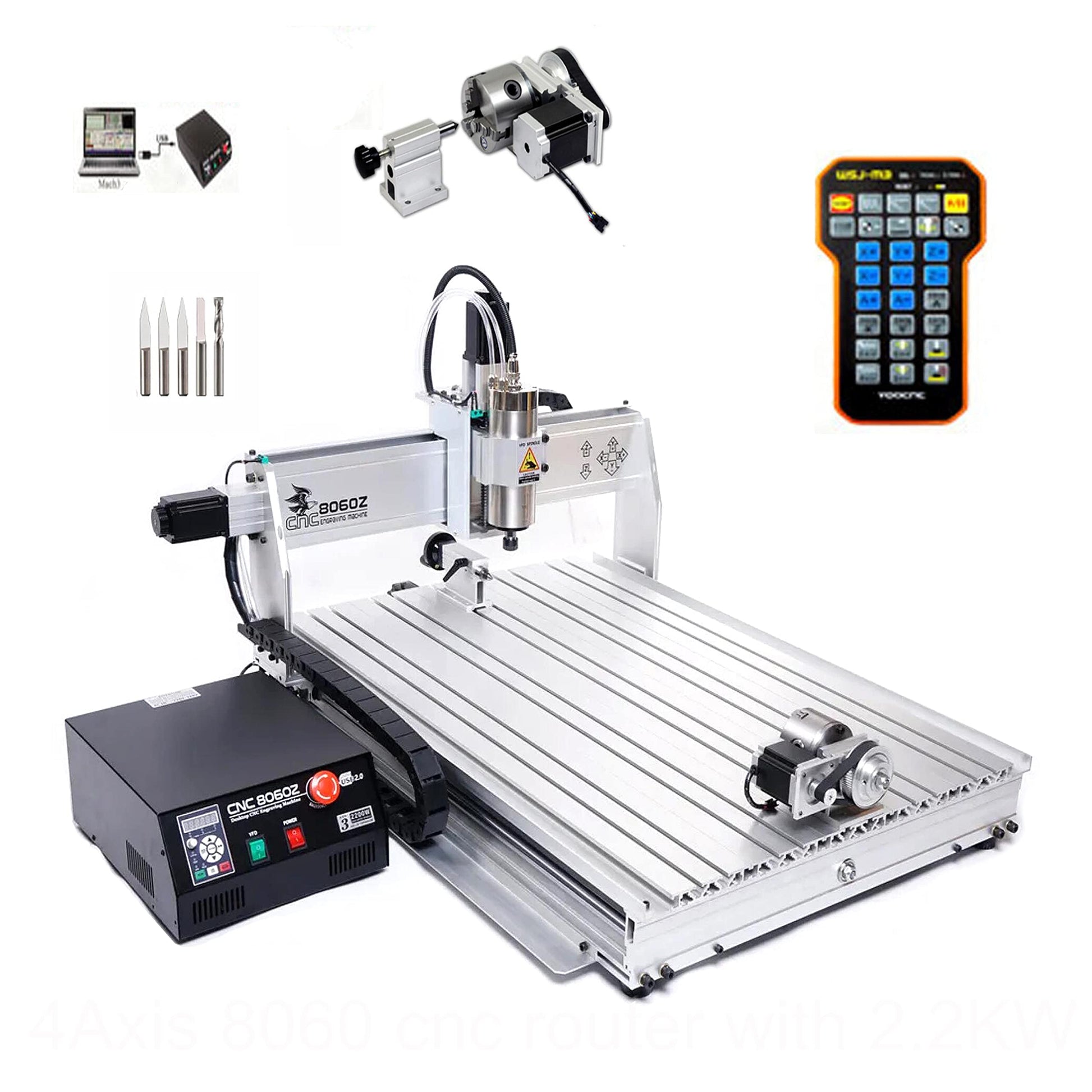 US Stock! USB Port 8060 2.2KW CNC Router/CNC Engraving milling and Drilling Carving Machine + Limit Switch CNC Engraver - WoodArtSupply