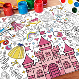 Nicime 43.3x31.5Inch Pink Princess Giant Coloring Poster with Picture, Birthday Gift Painting Poster, Art Crafts Activity Drawing Paper in School, Classroom, Home, Party for Boys, Girls, Kid Nicime