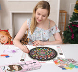 Huacan Mandala Diamond Painting Kits AB Diamond Art Kits for Adults Beginner 5D Full Drill Round Diamond Dots Painting with Diamond Gift 11.8x11.8inch/30x30cm Huacan