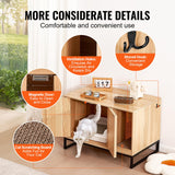 VEVOR Cat Litter Box Enclosure, Hidden Litter Box Furniture with 4 Storage Shelves, Wooden Cat Washroom Indoor, Large Cat House Cabinet Hidden Fit Most Litter Box, 33.5"L x 19.3"W x 72.3"H, Dark Brown VEVOR