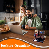 VEIYAILU Gifts for Men Women Dad Husband Boyfriend Wood Phone Docking Station Nightstand Organizer for Men(Dark Brown) VEIYAILU