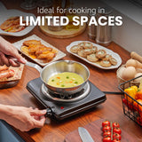 Elite Gourmet ESB100B Countertop Single Coiled Burner Electric Hot Plate, Temperature Control, Indicator Light, Easy to Clean, Black Elite Gourmet