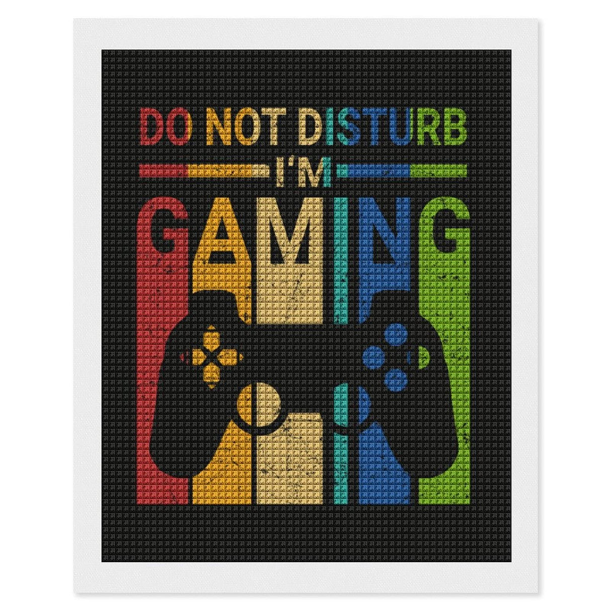 Retro Game Player Funny DIY 5D Diamond Painting Drawing Pictures by Number Kits, Cross Stitch Crystal Rhinestone Embroidery Paintings Pictures Arts Craft for Home Wall Decor B&MAVIS