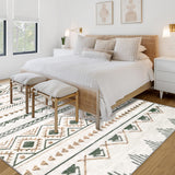 Area Rug for Living Room 9x12: Large Washable Boho Moroccan Rugs Geometric Neutral Rug, Non-Slip Foldable Morden Farmhouse Indoor Floor Carpet for Bedroom Dining Table Home(Brown Green,9'x12') Aoyaomi