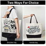 Wovasco Sublimation Tote Bags Blanks Bulk, Black Polyester Tote bags for Sublimation, Reusable Widened Washable Canvas Bags for Decorating and DIY Craft, Natural Linen, 10PCS Black Wovasco