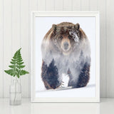 GMETINC 5D Diamond Painting Kits for Adults, Animal Bear Forest Scene Diamond Art Kits for Adults Beginner, DIY Full Drill Diamond Dots Paintings with Gem Art and Crafts Home Wall Decor 16x12inch GMETNIC