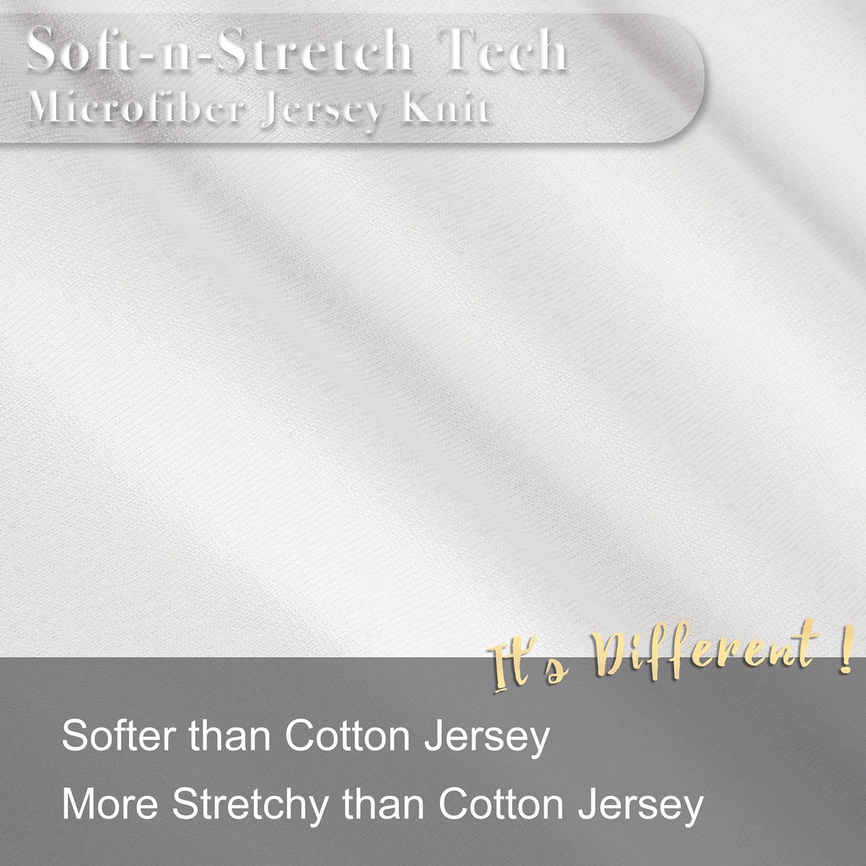 2-Pack Jersey Knit Pillow Cases Standard/Queen - Ultra Soft T-Shirt Like White Pillowcases Microfiber Blend - Envelope Closure Queen or Standard Size Set of 2, White N&Y HOME