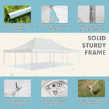 EROMMY 20x30ft Pole Party Tent with Sidewalls, 2 Doors, Carry Bags, Heavy Duty PVC Fire Retardant Outdoor Canopy for 120 People, Ideal for Parties, Events, Weddings, Large White Tent EROMMY