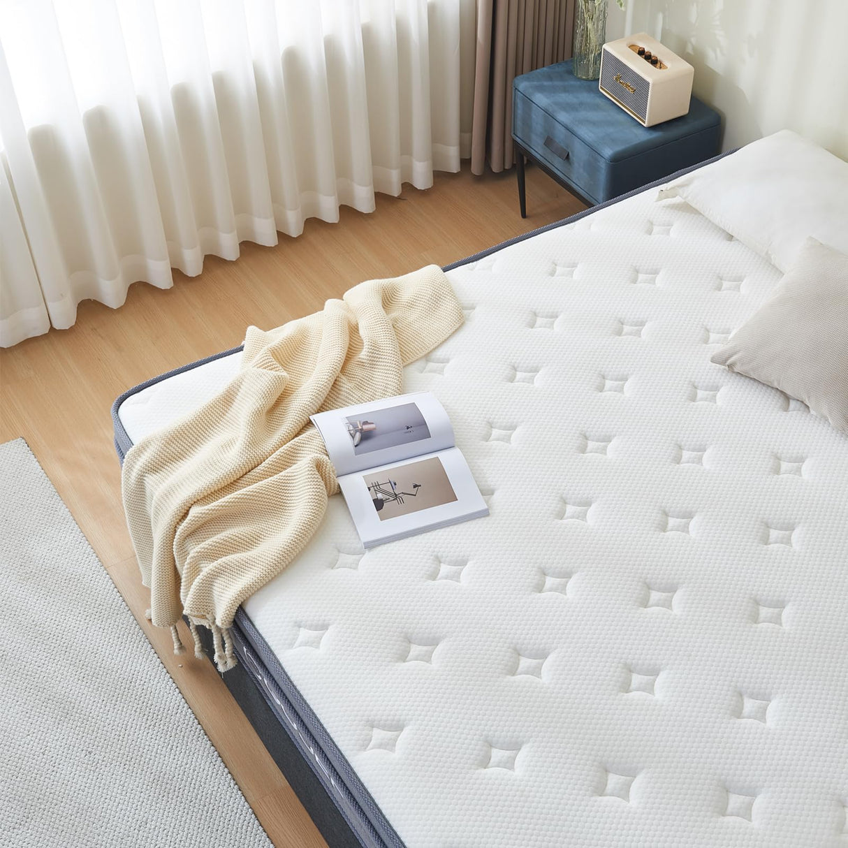 Gojef home Full Size Mattress, 10 inch Memory Foam Hybrid Mattress in a Box with Pocket Springs, Zone Support & Pressure Relief, Medium Firmness, CertiPUR-US Certified Gojef home