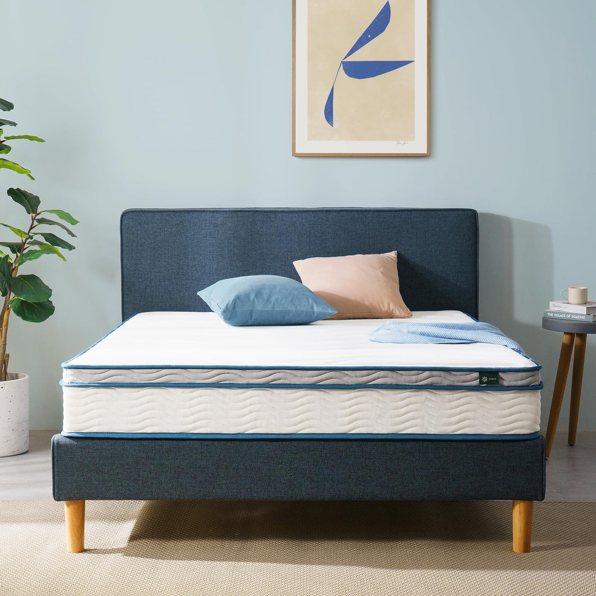 ZINUS 8 Inch Spring Sensation Hybrid Mattress [New Version], Full, Fiberglass Free, Medium Firmness, Durable Support, Certified Safe Foams & Fabric, Mattress in A Box ZINUS