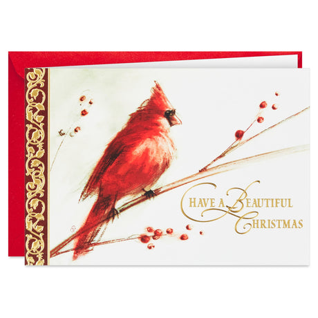 Hallmark Boxed Christmas Cards, Painted Cardinal (40 Cards and 40 Envelopes) Beautiful Christmas Hallmark