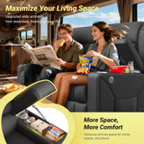 MOSGAT RV Loveseat Recliner Sofa, Reclining Loveseat Home Theater Seating with USB Ports, Cup Holders, Insert Pockets, Wall Hugger RV Recliners for Movie Room, Recline Movie Seats Gaming Sofa, Gray MOSGAT