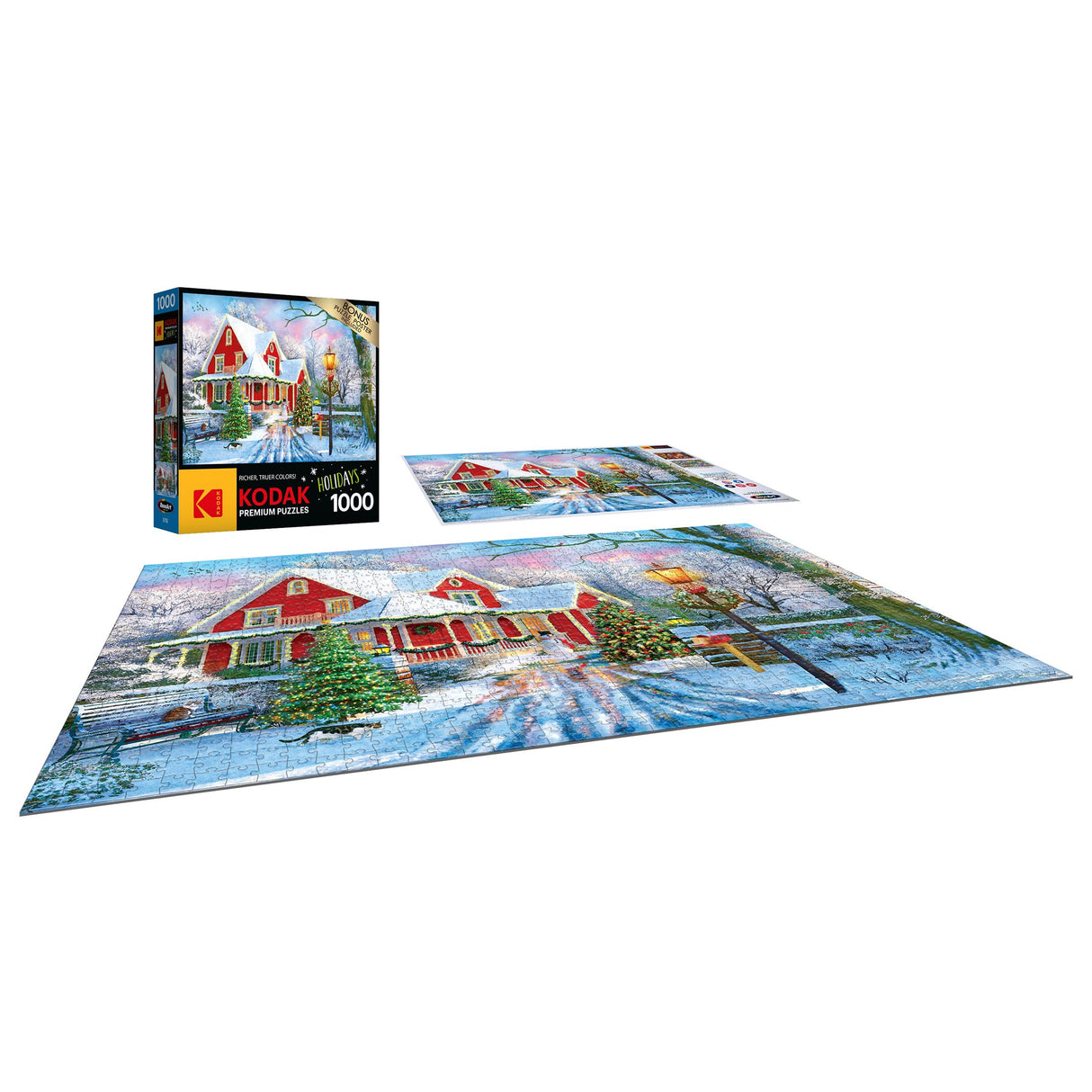 RoseArt - Kodak Premium - Christmas at Home - 1000 Piece Jigsaw Puzzle for Adults RoseArt