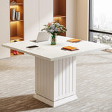 Tribesigns Square Conference Table, Modern 35.4-Inch Small White Business Meeting Table for Office Meeting Room Tribesigns