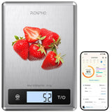 RENPHO Digital Food Scale with Nutritional Calculator, Smart Food Kitchen Scale, Food Weight Scale Grams and Ounces for Weight Loss, Calorie, Macro and Cooking, Stainless Steel RENPHO