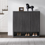 SICOTAS Shoe Cabinet 47.2" Wide Freestanding Hidden Shoe Storage Cabinet with 3 Doors & 4 Adjustable Shelves Tall Modern Shoes Rack Organizer Cabinets Storage for Entryway Hallway Living Room Entrance SICOTAS