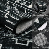 Wonnitar Moroccan Runner Rugs for Hallway 2'6"x8', Black Washable Boho Kitchen Non-Slip Rug Runner, Geometric Tribal Long Soft Bathroom Accent Area Rug for Entryway Laundry Bedroom (Black,2'6"x8') Wonnitar
