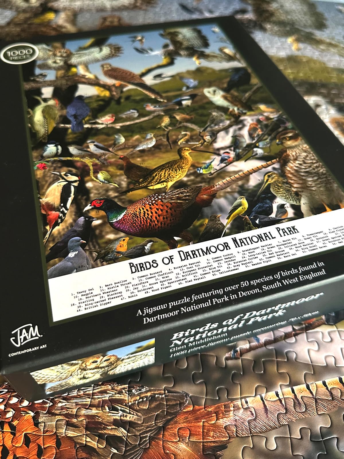 Bird Puzzles for Adults 1000 Pieces | Discover Birds of Dartmoor National Park - A 1000 Piece Puzzle for Adults | Gift for Nature and Wildlife Lovers | Adapted from an Original Art Collage Jam Contemporary Art