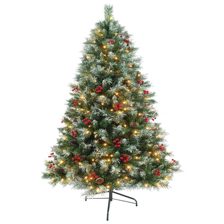 SENNOUL Prelit Christmas Tree with Lights 6ft - Premium Artificial Christmas Tree, with 874 Branch Tips and 250 Warm Lightsm, Support Automatique, Easy Assembly,Perfect Choice for Xmas Decorations SENNOUL