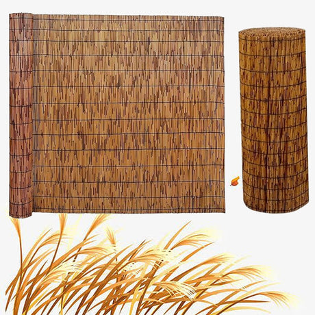 Natural Reed Fence, 2FT 3FT 4FT 5FT 6FT X 16.4FT Bamboo Fencing Privacy Reed Screening, for Backyard Garden Fencing Divider, Privacy Screen Panel(H0.61xL4m/H2xL13ft) VRVTDYDCL