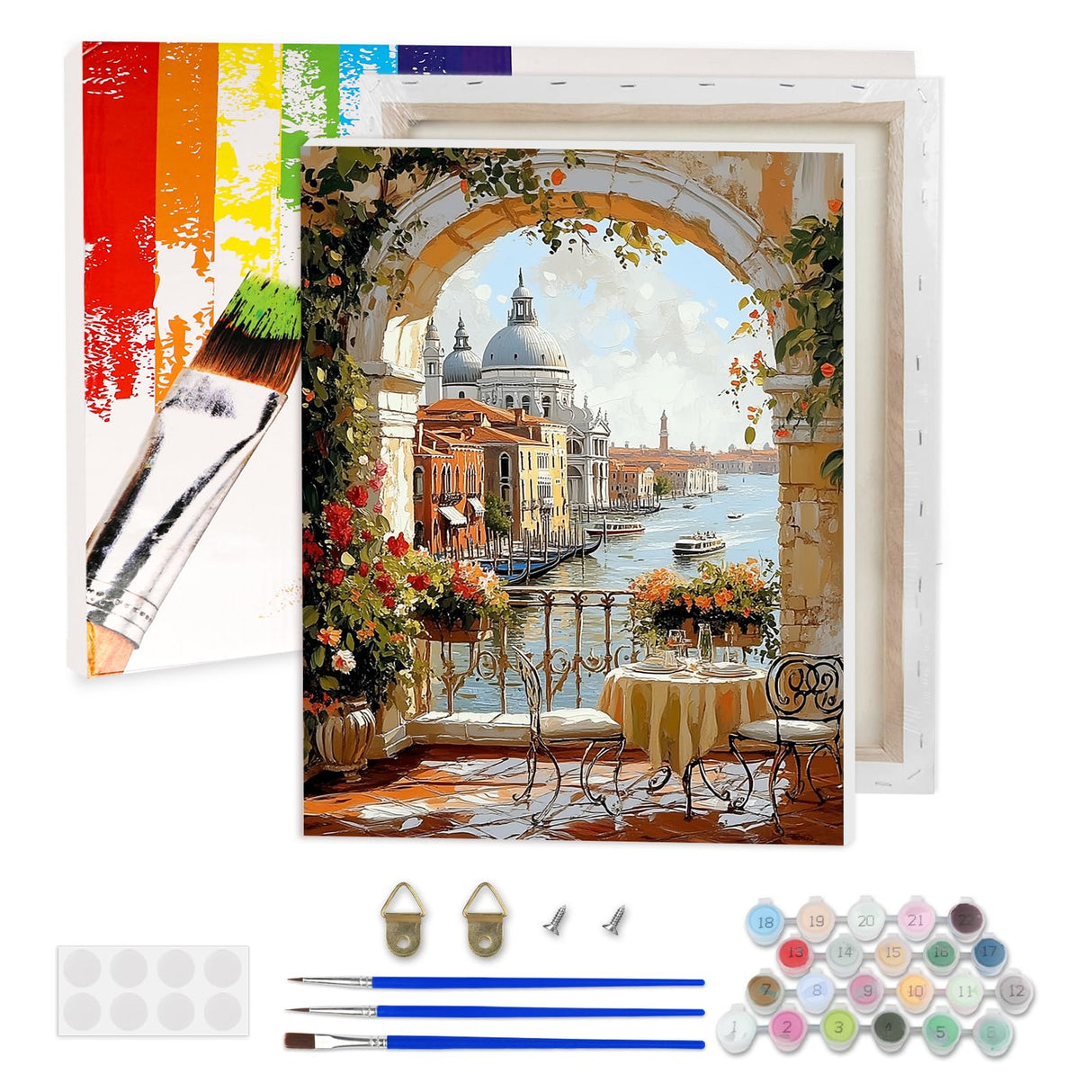 Lxmsja Romantic View Paint by Numbers Kit for Adults, Acrylic Flowers Arch Paint by Numbers for Adults Beginner, DIY Craft Supplies Oil Painting Kits for Home Wall Decor 12x16 inch (Framed) Lxmsja