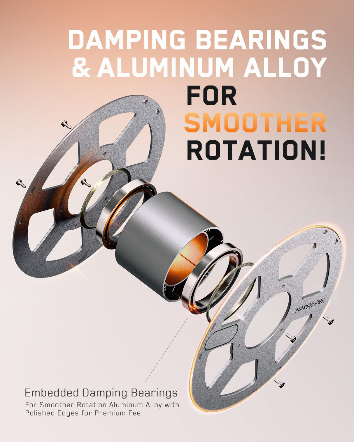 MarsWork 3D Printer Filament Reusable Aluminum Spool, Compatible with 1kg, 1.75mm PLA/TPU/ABS/PETG Filament, Compatible with Bambu Lab Filament Refill – Sustainable Printing Solution(Without filament) MarsWork