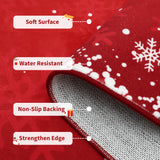 8x10 Living Room Area Rug Christmas Large Bedroom Rugs Non Slip Washable Xmas Decoration Dining Room Throw Carpet Soft Low Pile Snowflakes Rugs for Holiday Festival Boho Rug for Nursery Kitchen, Red RUGSREAL