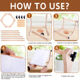 codree Adjustable Embroidery Table Stand, Wood Embroidery Hoop Holder, Hands-Free Cross Stitch Scroll Frame Needlepoint Stand for Lap or Table Top Stitching Sewing Supplies Craft Tool codree