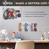 WPESI Wall Glasses Holder 2 pack,Sunglass Organizer,Acrylic Sunglasses Display,Sunglasses Rack for Hanging Your Multiple Eyeglasses, Sunglasses Holder Eyeglass Holder Stand (Clear, 6 Slots) WPESI