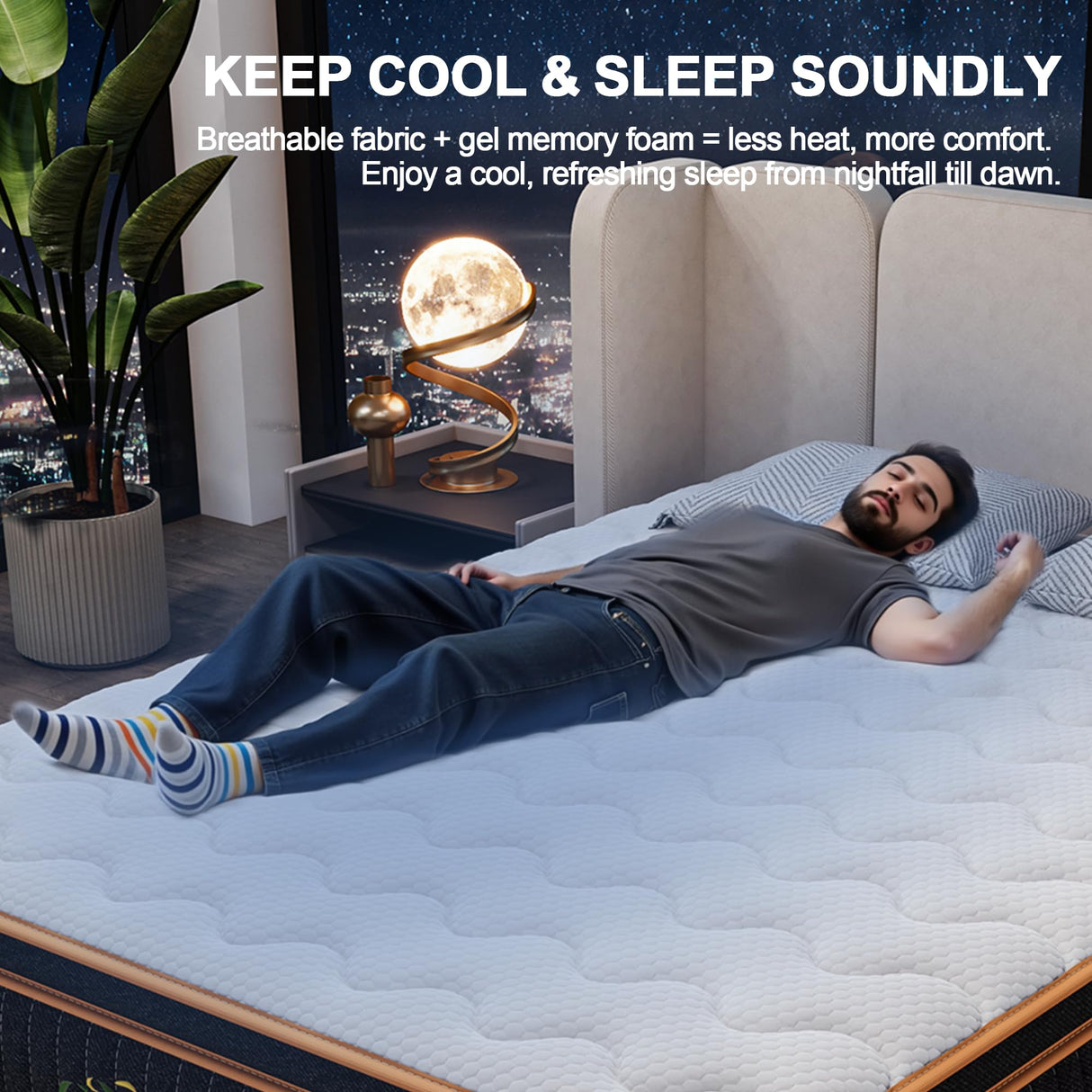 Ovwyk King Mattress 10 Inch, Hybrid Mattress Queen Size Bed in a Box, Memory Foam and Individual Pocket Springs, Edge Support, Motion Isolation & Pressure Relief, Medium Firm, 365-Night Trial Ovwyk