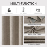 Joydeco Blackout Curtains 108 Inches Long 2 Panels Burg, Room Darkening Curtains for Bedroom, 100% Black Out Textured Thermal Drapes Privacy Protection 2 Panels Set(W52 x L108 Inch, Linen) Joydeco