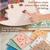 Yesday 1500 Piece Jigsaw Puzzle Board with Cover with Cover, 3-Tilting-Angle Puzzle Plateau, Super Lightweight Portable Felt Puzzle Board with 6 Sorting Yesday