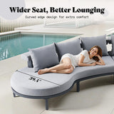 LUXOAK 10 Seats Aluminum Patio Furniture Set, Outdoor Sectional Sofa with 6" Cushions, Modular Curved Conversation Set, All-Weather Furniture for Modern Backyard, Deck or Poolside LUXOAK
