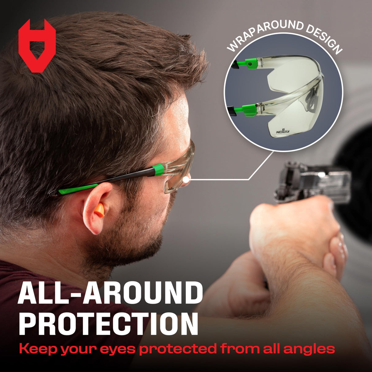 NoCry Lightly Tinted Anti Fog Safety Glasses for Men or Women with Scratch-Resistant Lenses - ANSI Z87.1 Certified with 100% UV Protection - Adjustable Temples and Nose Pad - Wraparound Design NoCry