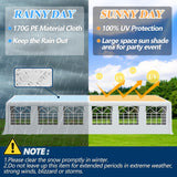 COVERONICS Outdoor Canopy Party Tent, 20'X40' Patio Party Tent with Rollable Sides and 4 Sandbags, Heavy Duty Steel Frame Carport Gazebo Event Tent Perfect for Wedding, Birthday Party, Outdoor Event COVERONICS