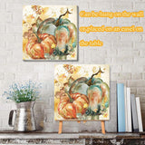 Fall Pumpkin Paint by Numbers Kit for Adults with Framed,Thanksgiving Paint by Number with Wooden Easel DIY Adult Paint by Number Kits Acrylic Oil Painting for Wall Decor 10x10inch Kaixine