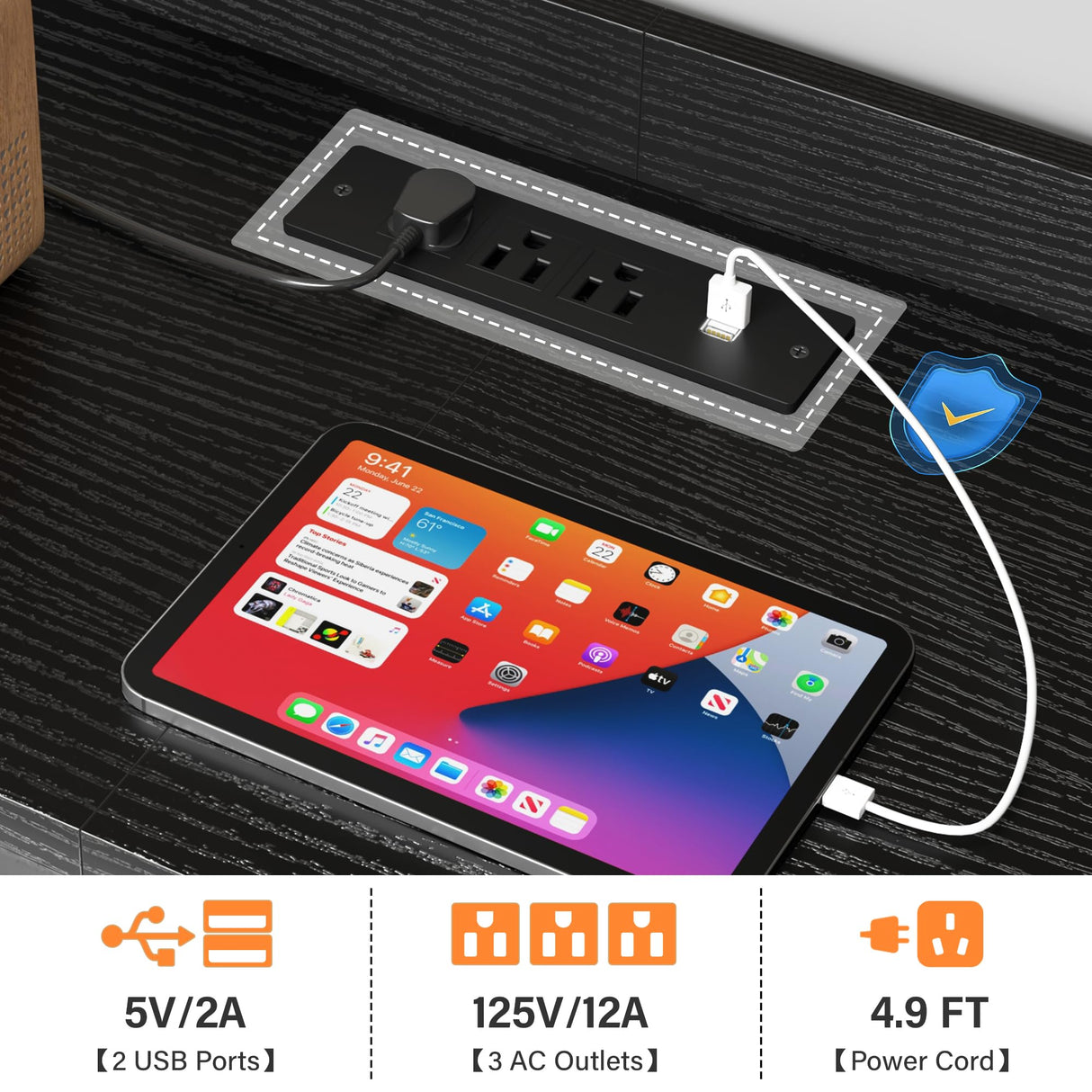 EnHomee Dresser TV Stand with 11 Drawers for 60" TV Stand for Bedroom with LED Lights & Power Outlets Long Dresser for Bedroom with Shelves & 4 Hooks Sturdy Metal Frame & Wood Top, Charcoal Black EnHomee