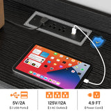 EnHomee Dresser TV Stand with 11 Drawers for 60" TV Stand for Bedroom with LED Lights & Power Outlets Long Dresser for Bedroom with Shelves & 4 Hooks Sturdy Metal Frame & Wood Top, Charcoal Black EnHomee