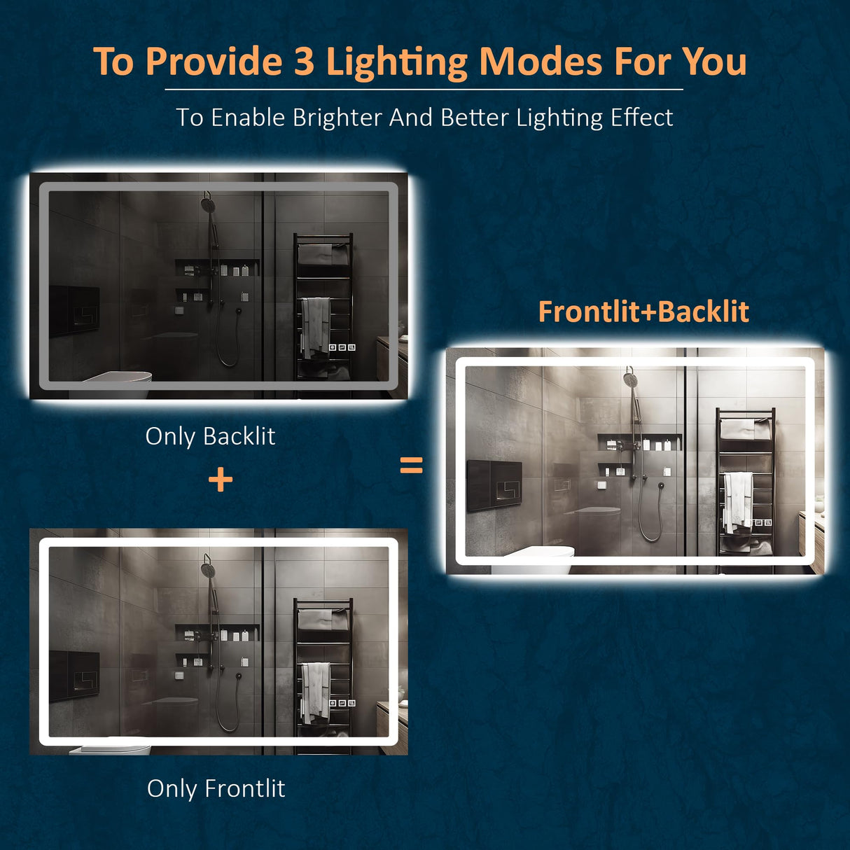 DURASPACE 60 x 36 inch Led Bathroom Mirror with Frontlit and Backlit,Dimmable Vanity Wall Mirror Anti-Fog Memory Mirrors for Bathroom Vanity (Vertical/Horizontal) DURASPACE