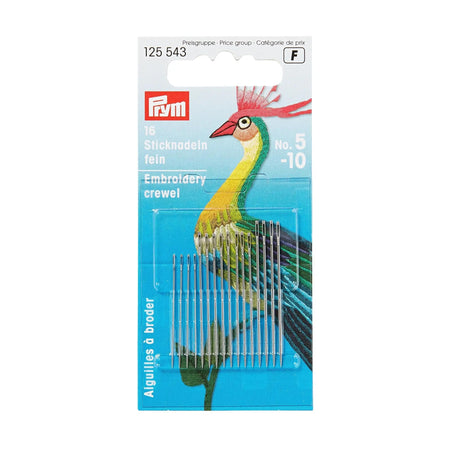 Prym Crewel Needles, No. 5-10, 16 PC Prym