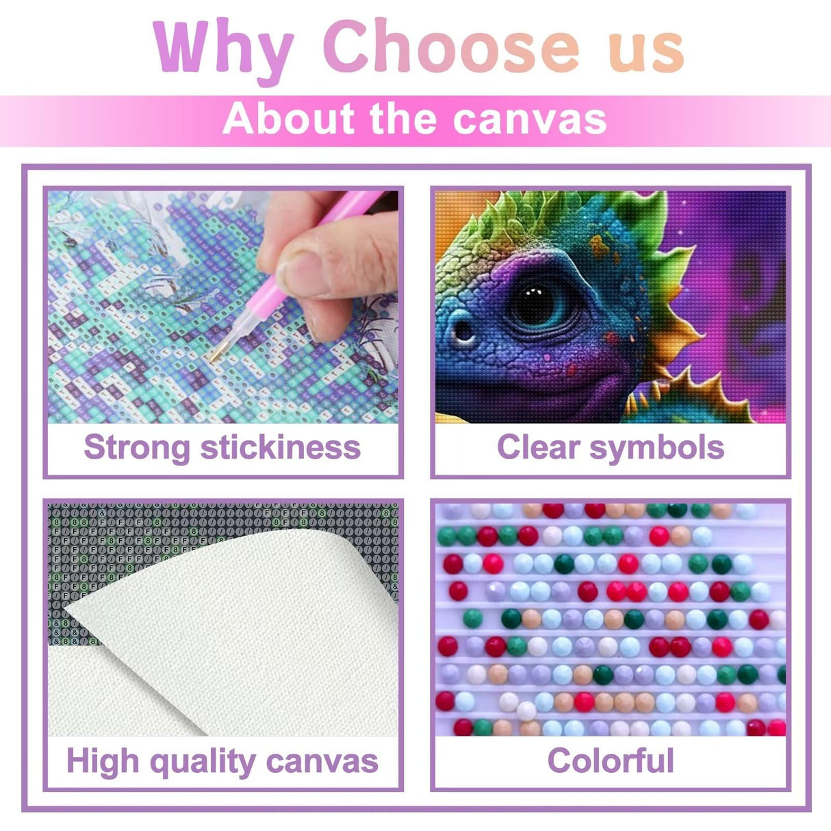 CoHraeu Diamond Painting Kits Cute Dinosaur Baby, Beautiful Diamond Painting Picture Round Drill and Full Drill Diamond Art Kits for Adult Home Wall Decoration 8x12 inch CoHraeu